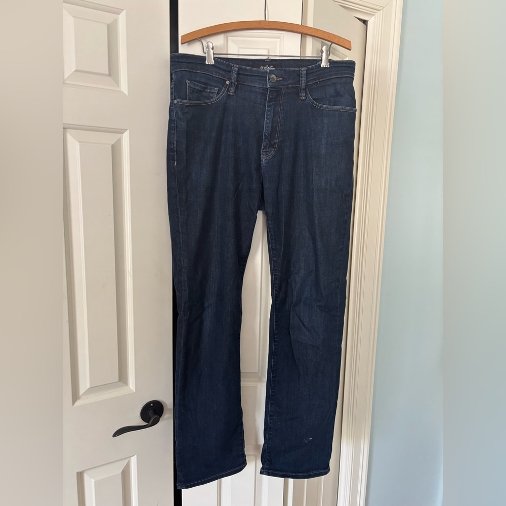 34 HERITAGE Classic Dark Blue Straight Jeans for Men